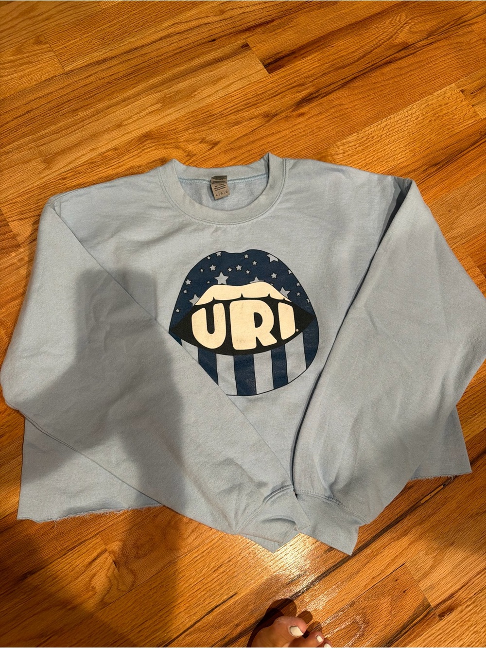 Light Blue Sweatshirt with 'URI' Graphic